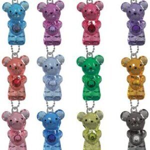 Mini Birthstone Bears Set of 12 Crystal Party Favors Complete with Key chains (1